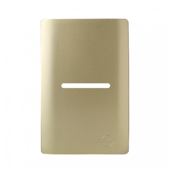 Placa p/ 1 Interruptor Horizontal 4x2 - Novara Dourado